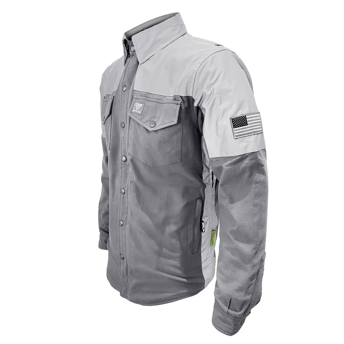 Flannel Reflective Shirt “Twilight Titanium" - Gray with Pads - Image 4