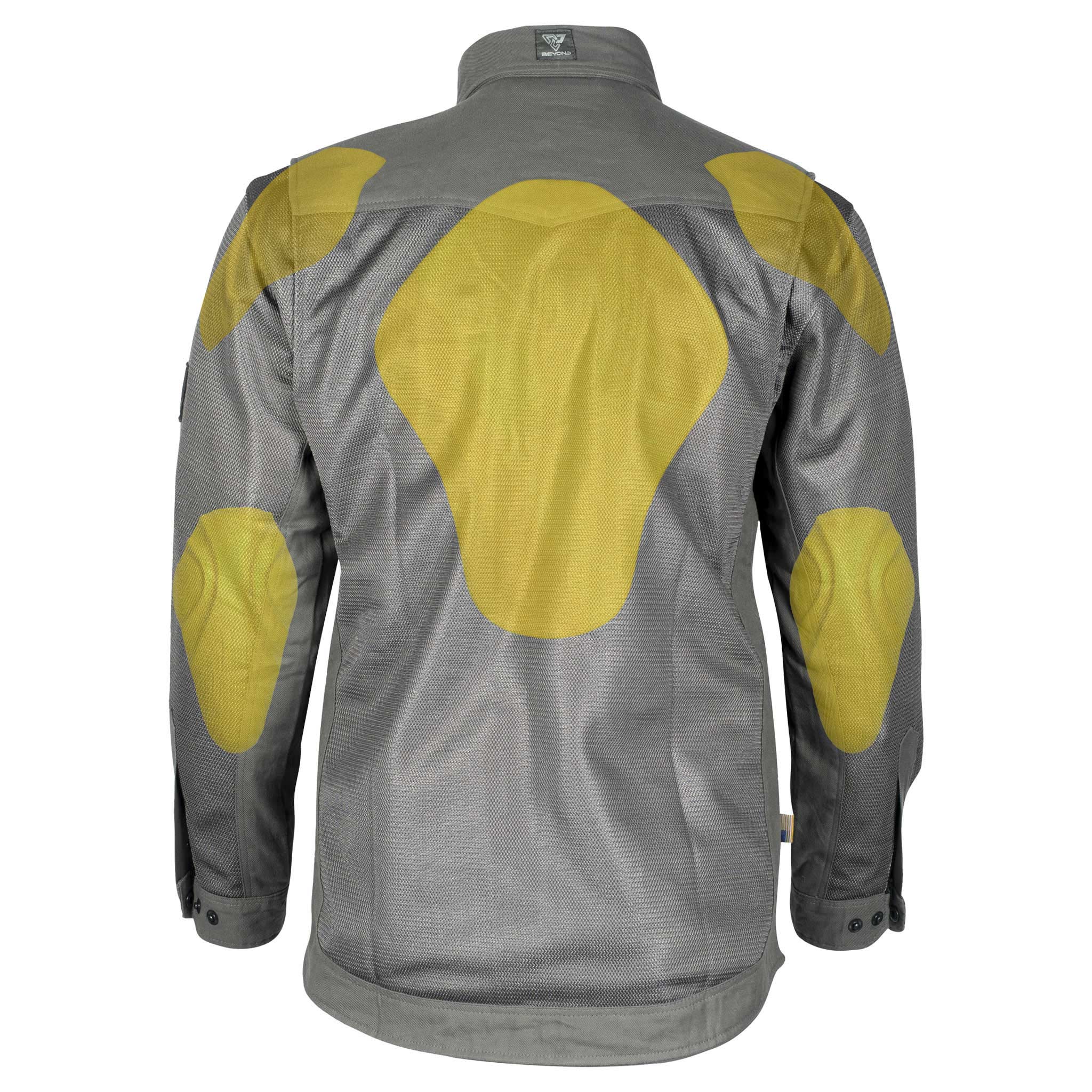 Protective Summer Mesh Shirt - Grey Solid with Pads - Image 2