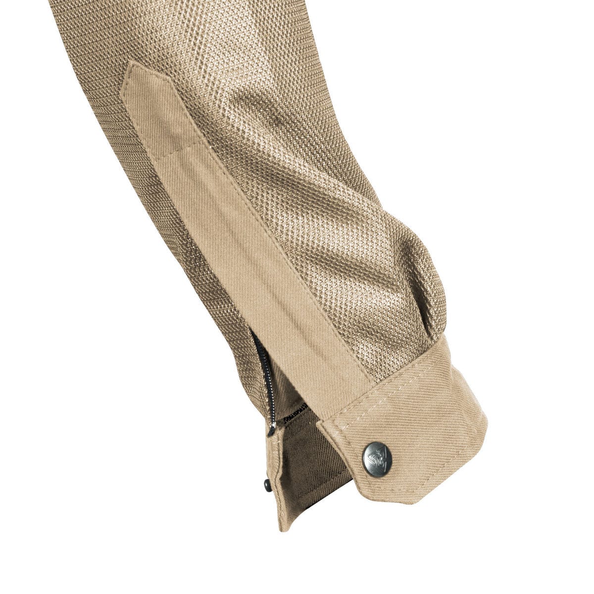 Protective Summer Mesh Shirt - Khaki Solid with Pads - Image 6