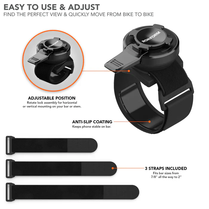 ROKFORM UNIVERSAL SPORT SERIES BIKE PHONE MOUNT For Emoto / Ebike / Escooter - Image 3